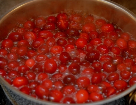 Cranberries in Pot Boiling