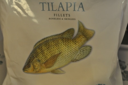 bag of frozen tilapia fillets to illustrate what to buy for recipe