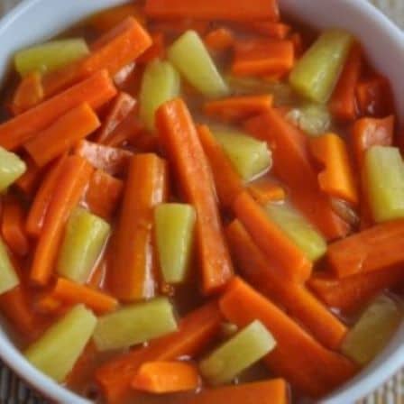 Carrot recipe prepared with pineapple tidbits for a healthy dinner side dish.