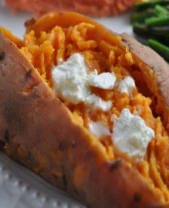Sweet potato with butter cooked in instant pot.