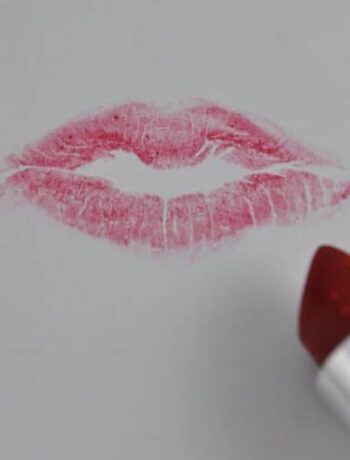 Plump lips naturally print of lips and lipstick.