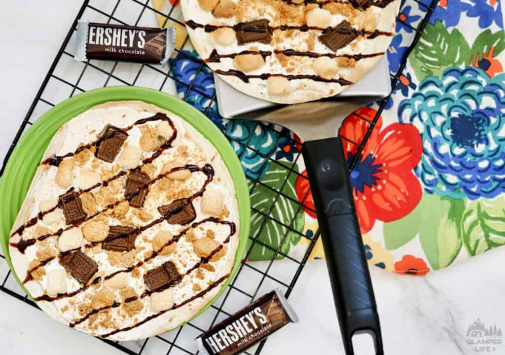 Smores Pizza with Hershey's Milk Chocolate Bar.