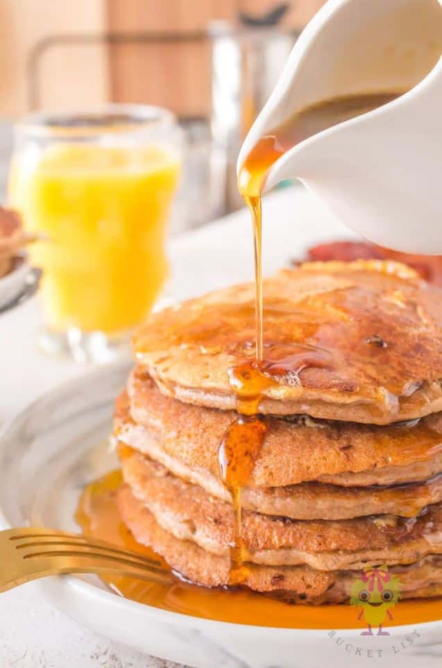 French toast pancakes with syrup.