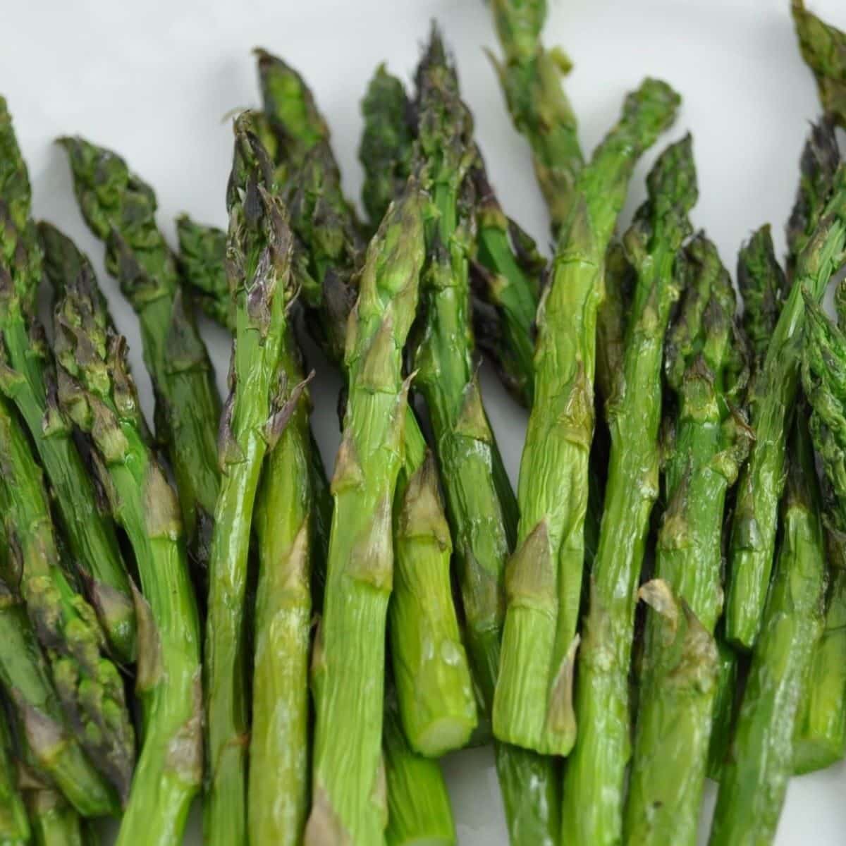 Easy squash casserole recipe side dish idea is air fryer asparagus seasoned with olive oil and sea salt.