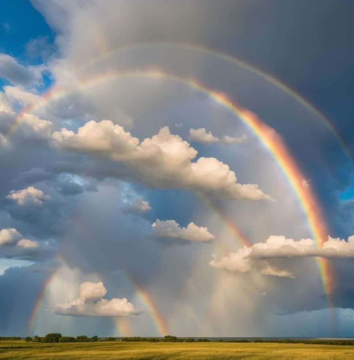 Double rainbow in the sky.
